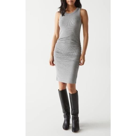 Anthropologie Dress Women's Small Gray Midi Bodycon Demi Ribbed - Picture 1 of 7